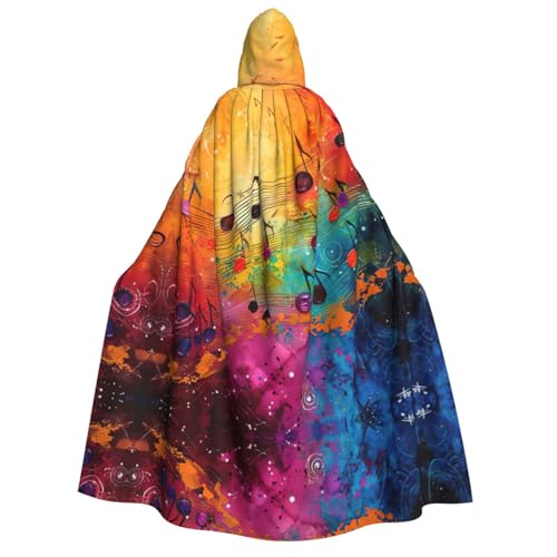 dkkuvt Farbenfroher Musiknoten-Druck, geeignet für Männer und Frauen, Halloween-Kostüm, Kapuzenumhang, Umhang für Erwachsene, Umhang dkkuvt Farbenfroher Musiknoten-Druck, geeignet für Männer und Frauen, Halloween-Kostüm, Kapuzenumhang, Umhang für Erwachsene, Umhang von dkkuvt