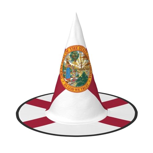 dkkuvt Flagge von Florida Druck, Karneval, Halloween, Hexenhut, Kostüm, Hut für Partys, Maskeraden für Damen und Herren dkkuvt Flagge von Florida Druck, Karneval, Halloween, Hexenhut, Kostüm, Hut für Partys, Maskeraden für Damen und Herren von dkkuvt