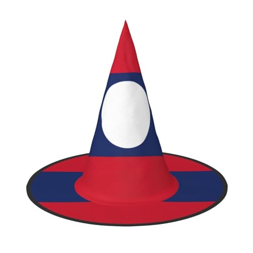 dkkuvt Flagge von Laos, Druck, Karneval, Halloween, Hexenhut, Kostüm, Hut für Partys, Maskeraden für Damen und Herren dkkuvt Flagge von Laos, Druck, Karneval, Halloween, Hexenhut, Kostüm, Hut für Partys, Maskeraden für Damen und Herren von dkkuvt