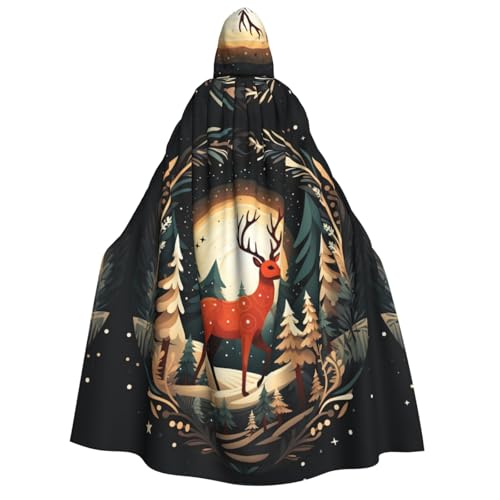 dkkuvt Frohe Weihnachten, Hirsch-Druck, geeignet für Männer und Frauen, Halloween-Kostüm, Kapuzenumhang, Umhang für Erwachsene, Umhang dkkuvt Frohe Weihnachten, Hirsch-Druck, geeignet für Männer und Frauen, Halloween-Kostüm, Kapuzenumhang, Umhang für Erwachsene, Umhang von dkkuvt