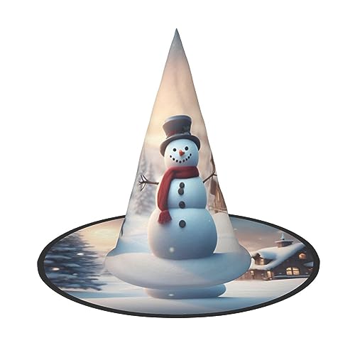 dkkuvt Frohe Weihnachten Niedlicher Schneemann Druck Karneval Halloween Hexenhut Kostüm Hut für Partys Maskeraden für Damen Herren dkkuvt Frohe Weihnachten Niedlicher Schneemann Druck Karneval Halloween Hexenhut Kostüm Hut für Partys Maskeraden für Damen Herren von dkkuvt