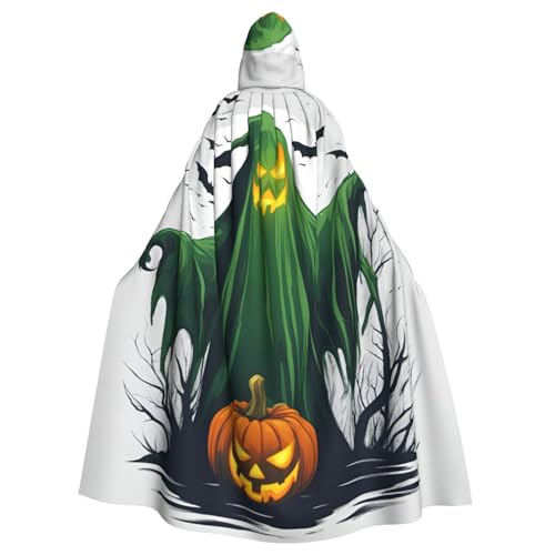 dkkuvt Grüner Geister-Horror-Halloween-Kürbis-Druck, Erwachsenen-Halloween-Umhang, dramatisches Kostümzubehör für Männer und Frauen, für Maskeraden dkkuvt Grüner Geister-Horror-Halloween-Kürbis-Druck, Erwachsenen-Halloween-Umhang, dramatisches Kostümzubehör für Männer und Frauen, für Maskeraden von dkkuvt