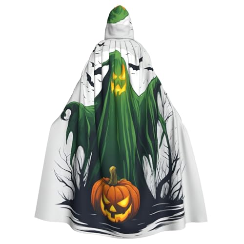 dkkuvt Grüner Geister-Horror-Halloween-Kürbis-Druck, Erwachsenen-Halloween-Umhang, dramatisches Kostümzubehör für Männer und Frauen, für Maskeraden dkkuvt Grüner Geister-Horror-Halloween-Kürbis-Druck, Erwachsenen-Halloween-Umhang, dramatisches Kostümzubehör für Männer und Frauen, für Maskeraden von dkkuvt