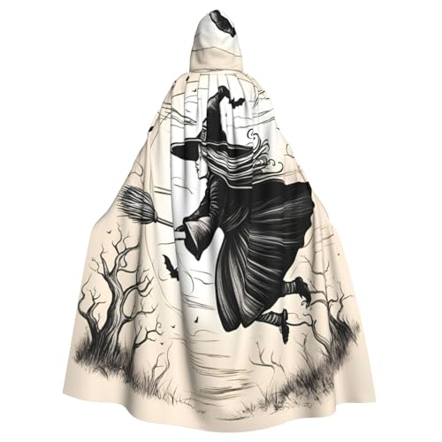 dkkuvt Halloween Hexe fliegender Druck Erwachsene Halloween Umhang dramatisches Kostüm Zubehör für Männer Frauen für Maskeraden dkkuvt Halloween Hexe fliegender Druck Erwachsene Halloween Umhang dramatisches Kostüm Zubehör für Männer Frauen für Maskeraden von dkkuvt