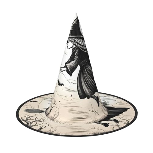 dkkuvt Halloween Hexe fliegender Druck Karneval Halloween Hexenhut Kostüm Hut für Partys Maskeraden für Damen Herren dkkuvt Halloween Hexe fliegender Druck Karneval Halloween Hexenhut Kostüm Hut für Partys Maskeraden für Damen Herren von dkkuvt
