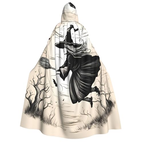 dkkuvt Halloween-Hexen-Umhang mit fliegendem Druck, Halloween-Eleganz, Kapuzenumhang, Uni, Umhang für Cosplay, Karneval, Partys, Kostüme dkkuvt Halloween-Hexen-Umhang mit fliegendem Druck, Halloween-Eleganz, Kapuzenumhang, Uni, Umhang für Cosplay, Karneval, Partys, Kostüme von dkkuvt