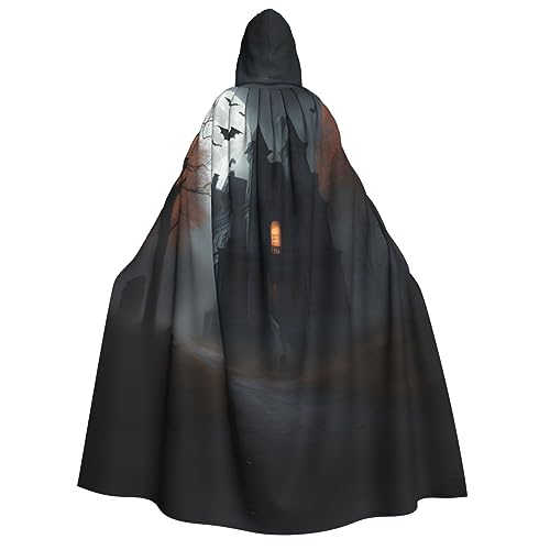 dkkuvt Halloween Horror Print Halloween Elegance Hooded Cloak Uni Cape For Cosplay Carnival Parties Costumes von dkkuvt