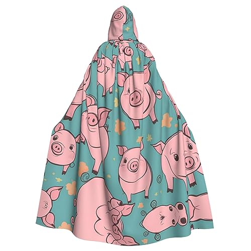 dkkuvt Halloween-Umhang mit Schwein-Hintergrund, dramatisches Kostümzubehör für Männer und Frauen, für Maskeraden von dkkuvt