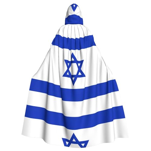 dkkuvt Halloween-Umhang mit israelischer Flagge, dramatisches Kostümzubehör für Männer und Frauen, für Maskeraden dkkuvt Halloween-Umhang mit israelischer Flagge, dramatisches Kostümzubehör für Männer und Frauen, für Maskeraden von dkkuvt