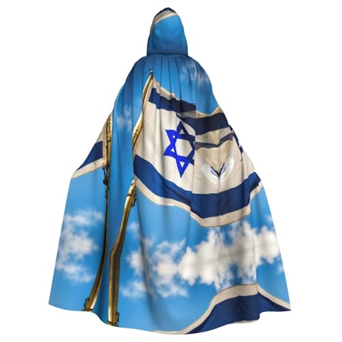 dkkuvt Halloween-Umhang mit israelischer Flagge, dramatisches Kostümzubehör für Männer und Frauen, für Maskeraden dkkuvt Halloween-Umhang mit israelischer Flagge, dramatisches Kostümzubehör für Männer und Frauen, für Maskeraden von dkkuvt