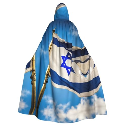 dkkuvt Halloween-Umhang mit israelischer Flagge, dramatisches Kostümzubehör für Männer und Frauen, für Maskeraden dkkuvt Halloween-Umhang mit israelischer Flagge, dramatisches Kostümzubehör für Männer und Frauen, für Maskeraden von dkkuvt