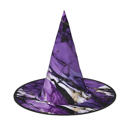 dkkuvt Hexenhut mit Marmor-Motiv, Violett, für Karneval, Halloween, Kostüm, Hut für Partys, Maskeraden für Damen und Herren dkkuvt Hexenhut mit Marmor-Motiv, Violett, für Karneval, Halloween, Kostüm, Hut für Partys, Maskeraden für Damen und Herren von dkkuvt