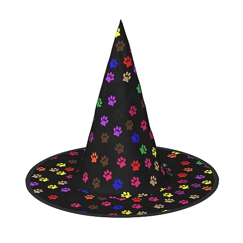 dkkuvt Hexenhut mit Pfotenabdruck, Karneval, Halloween, Kostüm, Hut für Partys, Maskeraden für Damen und Herren dkkuvt Hexenhut mit Pfotenabdruck, Karneval, Halloween, Kostüm, Hut für Partys, Maskeraden für Damen und Herren von dkkuvt