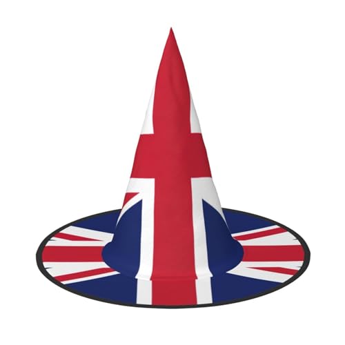 dkkuvt Hexenhut mit britischer Flagge, bedruckt, für Karneval, Halloween, Maskerade, für Damen und Herren dkkuvt Hexenhut mit britischer Flagge, bedruckt, für Karneval, Halloween, Maskerade, für Damen und Herren von dkkuvt
