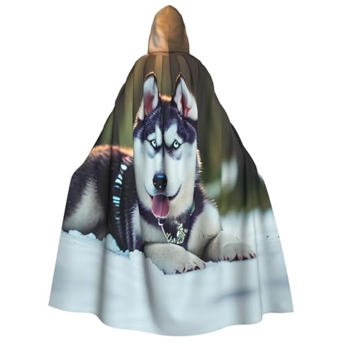 dkkuvt Husky-Hunde-Aufdruck, geeignet für Männer und Frauen, Halloween-Kostüm, Kapuzenumhang, Umhang für Erwachsene, Umhang dkkuvt Husky-Hunde-Aufdruck, geeignet für Männer und Frauen, Halloween-Kostüm, Kapuzenumhang, Umhang für Erwachsene, Umhang von dkkuvt