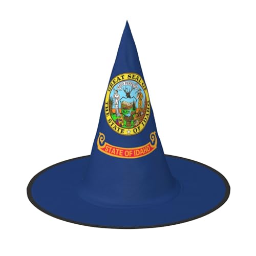 dkkuvt Idaho Staatsflagge, Druck, Karneval, Halloween, Hexenhut, Kostüm, Hut für Partys, Maskeraden für Damen und Herren dkkuvt Idaho Staatsflagge, Druck, Karneval, Halloween, Hexenhut, Kostüm, Hut für Partys, Maskeraden für Damen und Herren von dkkuvt