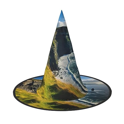 dkkuvt Irland Outdoors County Clare The Cliffs Print Karneval Halloween Hexenhut Kostüm Hut für Partys Maskeraden für Damen Herren von dkkuvt