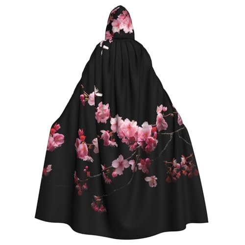 dkkuvt Japanischer Halloween-Umhang mit Kirschblumen-Druck, dramatisches Kostümzubehör für Männer und Frauen, für Maskeraden dkkuvt Japanischer Halloween-Umhang mit Kirschblumen-Druck, dramatisches Kostümzubehör für Männer und Frauen, für Maskeraden von dkkuvt