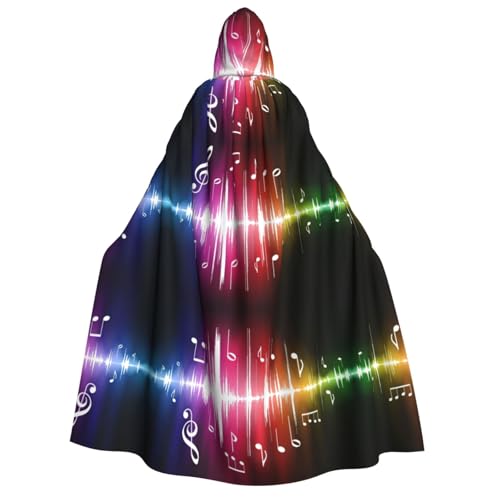 dkkuvt Kapuzenumhang mit Musikdruck, Halloween, Eleganz, Uni, Umhang für Cosplay, Karneval, Partys, Kostüme von dkkuvt