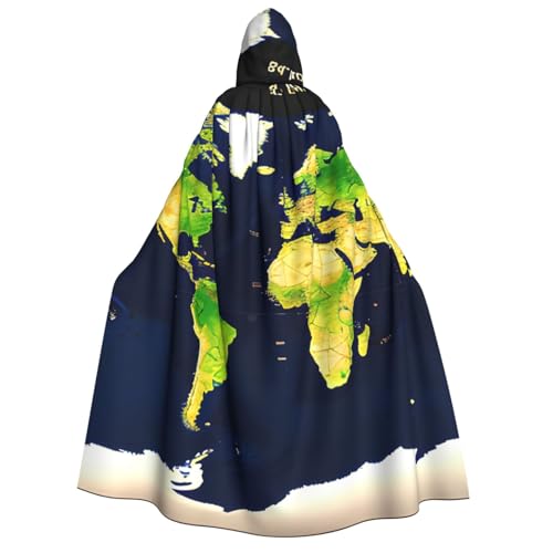 dkkuvt Kapuzenumhang mit Weltkarten-Druck, Halloween, Eleganz, Uni, Umhang für Cosplay, Karneval, Partys, Kostüme dkkuvt Kapuzenumhang mit Weltkarten-Druck, Halloween, Eleganz, Uni, Umhang für Cosplay, Karneval, Partys, Kostüme von dkkuvt