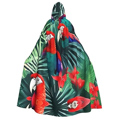 dkkuvt Kapuzenumhang mit tropischer Blume, Papageien-Druck, Halloween, Eleganz, Uni, Umhang für Cosplay, Karneval, Partys, Kostüme dkkuvt Kapuzenumhang mit tropischer Blume, Papageien-Druck, Halloween, Eleganz, Uni, Umhang für Cosplay, Karneval, Partys, Kostüme von dkkuvt