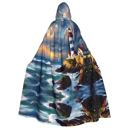 dkkuvt Leuchtturm mit Diamantmalerei-Druck, Halloween, Eleganz, Kapuzenumhang, Uni, Umhang für Cosplay, Karneval, Partys, Kostüme dkkuvt Leuchtturm mit Diamantmalerei-Druck, Halloween, Eleganz, Kapuzenumhang, Uni, Umhang für Cosplay, Karneval, Partys, Kostüme von dkkuvt