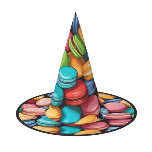 dkkuvt Macaron Keks Geschmack Druck Karneval Halloween Hexenhut Kostüm Hut für Partys Maskeraden für Damen Herren dkkuvt Macaron Keks Geschmack Druck Karneval Halloween Hexenhut Kostüm Hut für Partys Maskeraden für Damen Herren von dkkuvt