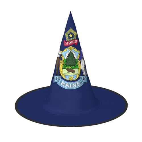 dkkuvt Maine State Flag Print Karneval Halloween Hexenhut Kostüm Hut für Partys Maskeraden für Damen Herren dkkuvt Maine State Flag Print Karneval Halloween Hexenhut Kostüm Hut für Partys Maskeraden für Damen Herren von dkkuvt