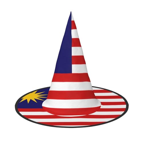 dkkuvt Malaysia-Flagge, Druck, Karneval, Halloween, Hexenhut, Kostüm, Hut für Partys, Maskeraden für Damen und Herren dkkuvt Malaysia-Flagge, Druck, Karneval, Halloween, Hexenhut, Kostüm, Hut für Partys, Maskeraden für Damen und Herren von dkkuvt