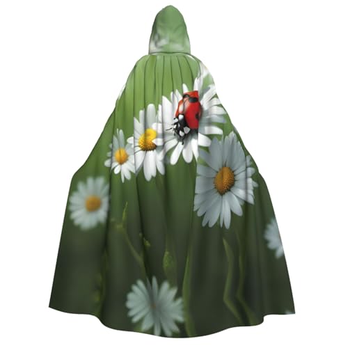 dkkuvt Marienkäfer auf Gänseblümchen-Blumendruck, geeignet für Männer und Frauen, Halloween-Kostüm, Kapuzenumhang, Umhang für Erwachsene, Umhang dkkuvt Marienkäfer auf Gänseblümchen-Blumendruck, geeignet für Männer und Frauen, Halloween-Kostüm, Kapuzenumhang, Umhang für Erwachsene, Umhang von dkkuvt