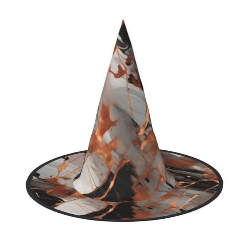 dkkuvt Marmor-Textur, Kupferspritzer-Druck, Karneval, Halloween, Hexenhut, Kostüm, Hut für Partys, Maskeraden für Damen und Herren dkkuvt Marmor-Textur, Kupferspritzer-Druck, Karneval, Halloween, Hexenhut, Kostüm, Hut für Partys, Maskeraden für Damen und Herren von dkkuvt