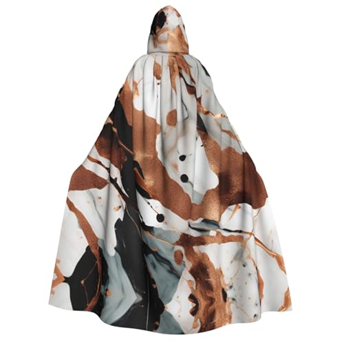 dkkuvt Marmor-Textur, Kupferspritzer-Druck, geeignet für Männer und Frauen, Halloween-Kostüm, Kapuzenumhang, Umhang für Erwachsene, Umhang von dkkuvt