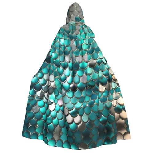 dkkuvt Meerjungfrauen-Schuppen-Druck, Halloween, Eleganz, Kapuzenumhang, Uni, Umhang für Cosplay, Karneval, Partys, Kostüme dkkuvt Meerjungfrauen-Schuppen-Druck, Halloween, Eleganz, Kapuzenumhang, Uni, Umhang für Cosplay, Karneval, Partys, Kostüme von dkkuvt