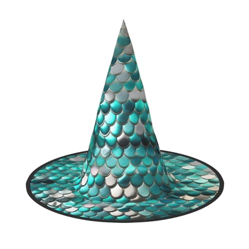 dkkuvt Meerjungfrauen-Schuppen-Druck, Karneval, Halloween, Hexenhut, Kostüm, Hut für Partys, Maskeraden für Damen und Herren dkkuvt Meerjungfrauen-Schuppen-Druck, Karneval, Halloween, Hexenhut, Kostüm, Hut für Partys, Maskeraden für Damen und Herren von dkkuvt