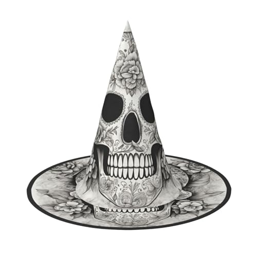 dkkuvt Mexikanischer Totenkopf-Druck, Karneval, Halloween, Hexenhut, Kostüm, Hut für Partys, Maskeraden für Damen und Herren dkkuvt Mexikanischer Totenkopf-Druck, Karneval, Halloween, Hexenhut, Kostüm, Hut für Partys, Maskeraden für Damen und Herren von dkkuvt