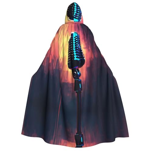 dkkuvt Mikrofon mit Musiknoten-Druck, geeignet für Männer und Frauen, Halloween-Kostüm, Kapuzenumhang, Umhang für Erwachsene, Umhang dkkuvt Mikrofon mit Musiknoten-Druck, geeignet für Männer und Frauen, Halloween-Kostüm, Kapuzenumhang, Umhang für Erwachsene, Umhang von dkkuvt