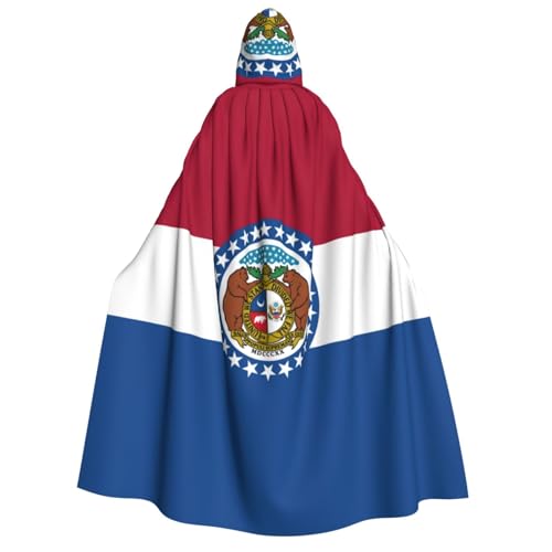 dkkuvt Missouri State Flag Print Halloween Elegance Hooded Cloak Uni Cape For Cosplay Carnival Parties Costumes von dkkuvt