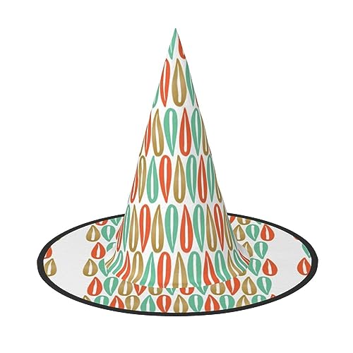 dkkuvt Moderner, bedruckter Hexenhut aus der Mitte des Jahrhunderts für Karneval, Halloween, Kostüm, Hut für Partys, Maskeraden für Damen und Herren dkkuvt Moderner, bedruckter Hexenhut aus der Mitte des Jahrhunderts für Karneval, Halloween, Kostüm, Hut für Partys, Maskeraden für Damen und Herren von dkkuvt
