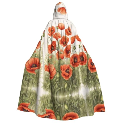 dkkuvt Mohnblumen-Druck, geeignet für Männer und Frauen, Halloween-Kostüm, Kapuzenumhang, Umhang für Erwachsene, Umhang dkkuvt Mohnblumen-Druck, geeignet für Männer und Frauen, Halloween-Kostüm, Kapuzenumhang, Umhang für Erwachsene, Umhang von dkkuvt
