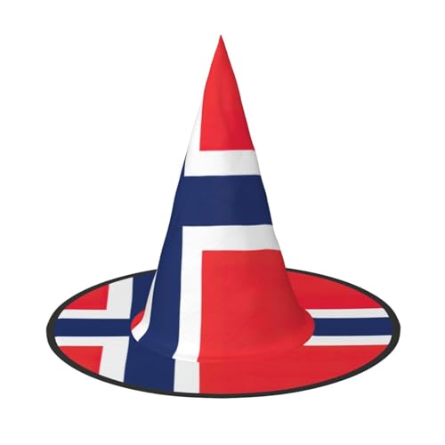 dkkuvt Norwegischer Flaggenaufdruck, Karneval, Halloween, Hexenhut, Kostüm, Hut für Partys, Maskeraden für Damen und Herren dkkuvt Norwegischer Flaggenaufdruck, Karneval, Halloween, Hexenhut, Kostüm, Hut für Partys, Maskeraden für Damen und Herren von dkkuvt