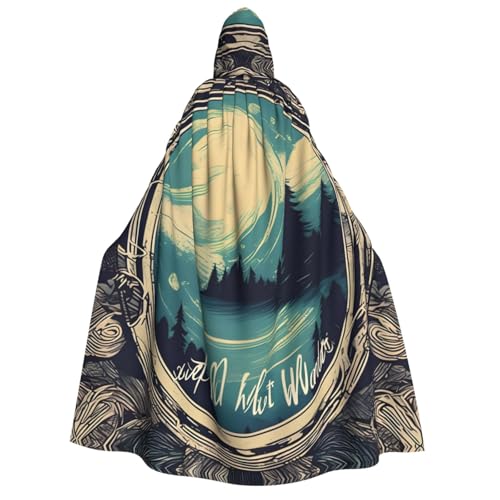 dkkuvt Not All Who Wander Are Lost 1 Print Halloween Elegance Hooded Cloak Uni Cape For Cosplay Carnival Parties Costumes von dkkuvt
