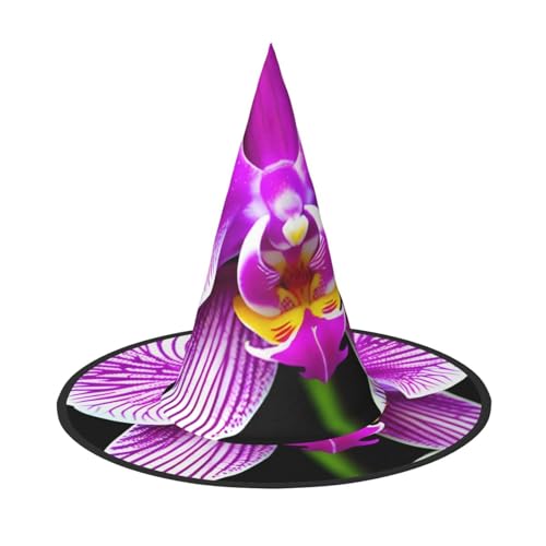 dkkuvt Orchideen-Blumendruck, Karneval, Halloween, Hexenhut, Kostüm, Hut für Partys, Maskeraden für Damen und Herren dkkuvt Orchideen-Blumendruck, Karneval, Halloween, Hexenhut, Kostüm, Hut für Partys, Maskeraden für Damen und Herren von dkkuvt