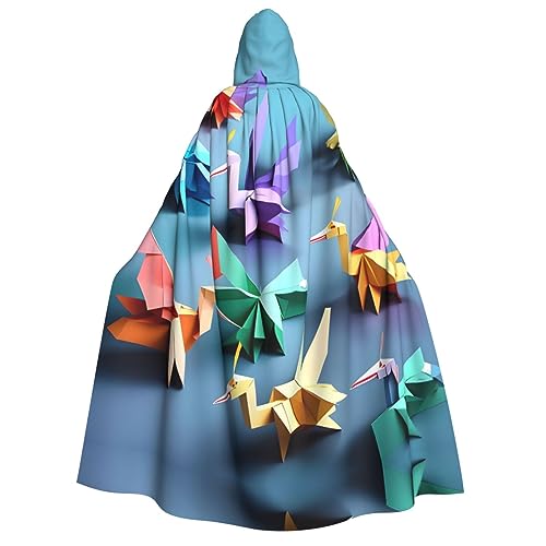dkkuvt Origami-Kranich-Druck, mehrfarbig, geeignet für Männer und Frauen, Halloween-Kostüm, Kapuzenumhang, Umhang für Erwachsene, Umhang dkkuvt Origami-Kranich-Druck, mehrfarbig, geeignet für Männer und Frauen, Halloween-Kostüm, Kapuzenumhang, Umhang für Erwachsene, Umhang von dkkuvt