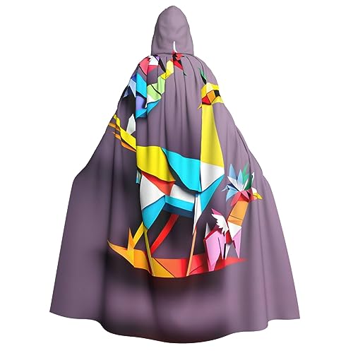 dkkuvt Origami-Kraniche, mehrfarbig, 1 Druck, geeignet für Männer und Frauen, Halloween-Kostüm, Kapuzenumhang, Umhang für Erwachsene, Umhang dkkuvt Origami-Kraniche, mehrfarbig, 1 Druck, geeignet für Männer und Frauen, Halloween-Kostüm, Kapuzenumhang, Umhang für Erwachsene, Umhang von dkkuvt
