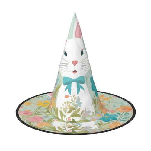dkkuvt Osterhase Blumendruck Karneval Halloween Hexenhut Kostüm Hut für Partys Maskeraden für Damen Herren dkkuvt Osterhase Blumendruck Karneval Halloween Hexenhut Kostüm Hut für Partys Maskeraden für Damen Herren von dkkuvt