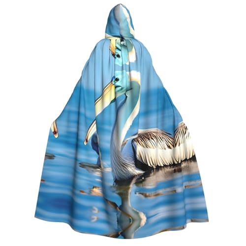 dkkuvt Pelikan-Umhang mit Kapuze, Vogel und blauem Meereshimmel, Halloween, Eleganz, Uni, Umhang für Cosplay, Karneval, Partys, Kostüme dkkuvt Pelikan-Umhang mit Kapuze, Vogel und blauem Meereshimmel, Halloween, Eleganz, Uni, Umhang für Cosplay, Karneval, Partys, Kostüme von dkkuvt
