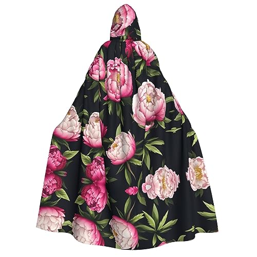 dkkuvt Pfingstrosen-Blumen-Druck, geeignet für Männer und Frauen, Halloween-Kostüm, Kapuzenumhang, Umhang für Erwachsene, Umhang dkkuvt Pfingstrosen-Blumen-Druck, geeignet für Männer und Frauen, Halloween-Kostüm, Kapuzenumhang, Umhang für Erwachsene, Umhang von dkkuvt