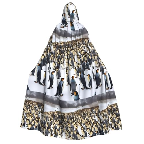 dkkuvt Pinguine im Schnee Druck Halloween Elegance Kapuzenumhang Uni Umhang für Cosplay Karneval Partys Kostüme von dkkuvt