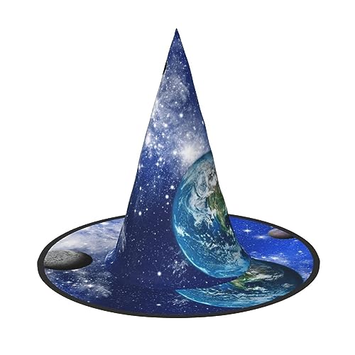 dkkuvt Planet Galaxie-Druck, Karneval, Halloween, Hexenhut, Kostüm, Hut für Partys, Maskeraden für Damen und Herren dkkuvt Planet Galaxie-Druck, Karneval, Halloween, Hexenhut, Kostüm, Hut für Partys, Maskeraden für Damen und Herren von dkkuvt