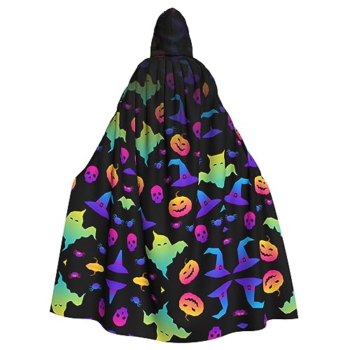 dkkuvt Regenbogen-Hexenhut, Halloween-Geist, Spinnen-Druck, Erwachsenen-Halloween-Umhang, dramatisches Kostüm-Accessoire für Männer und Frauen, für Maskeraden dkkuvt Regenbogen-Hexenhut, Halloween-Geist, Spinnen-Druck, Erwachsenen-Halloween-Umhang, dramatisches Kostüm-Accessoire für Männer und Frauen, für Maskeraden von dkkuvt
